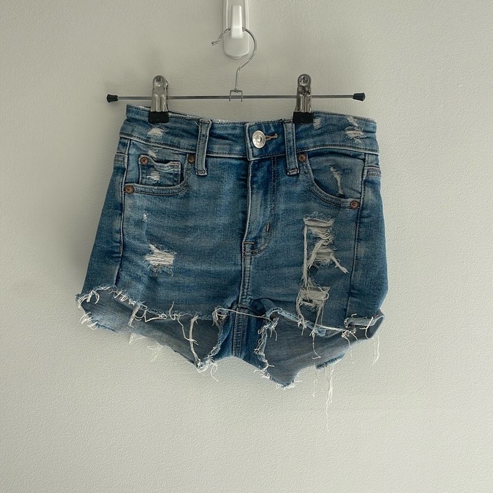 American eagle dark denim shorts
